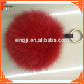 Venta al por mayor Fox Fur Pom Pom Keychain